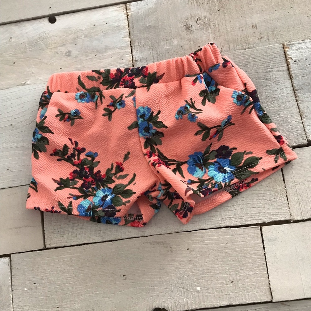 Peach Floral Shorts (Toddler)
